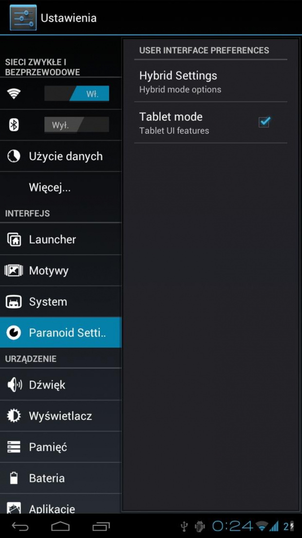 ustawienia ekranu z zakresie fontów, tabel itd. Tryb hybrydowy jest dostosowany do rozdzielczości ekranu Nexusa #Android #Galaxy #Nexus #sklep #smartfon #tablet