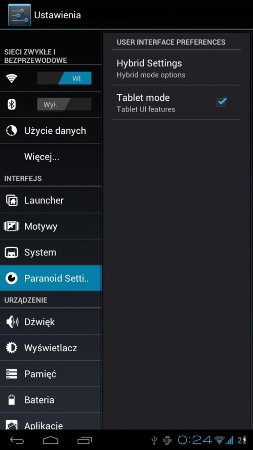 ustawienia ekranu z zakresie fontów, tabel itd. Tryb hybrydowy jest dostosowany do rozdzielczości ekranu Nexusa #Android #Galaxy #Nexus #sklep #smartfon #tablet