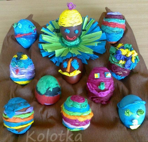 Wykonane przez moich uczniów :) #pisanki #jajka #Wielkanoc #oklejanki
