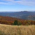 Panorama z Małego Jasła w stronę pólnocną #Góry #Bieszczady #MałeJasło #panorama