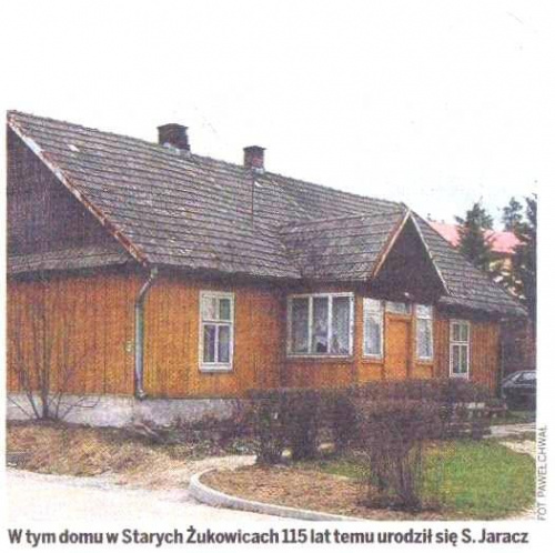 W tym domu w Starych Żukowicach 115 lat temu urodził się Stefan Jaracz