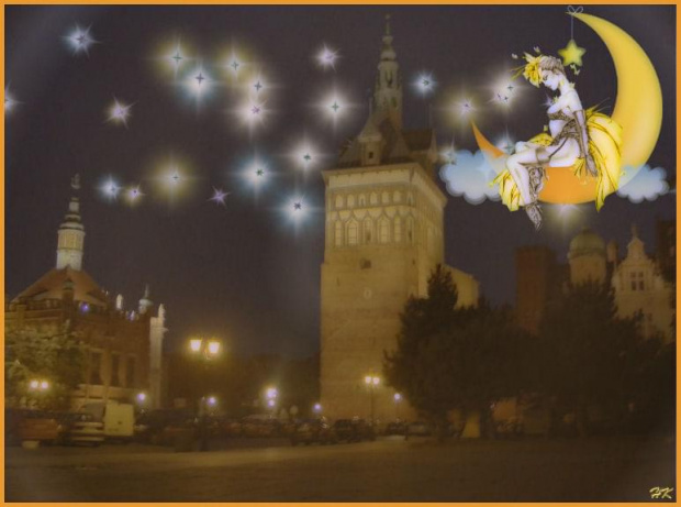 Gdańsk nocą - wystarczy popatrzeć... #Gdńsk #miasto #noc #MojePrace #PSPXI #grafika