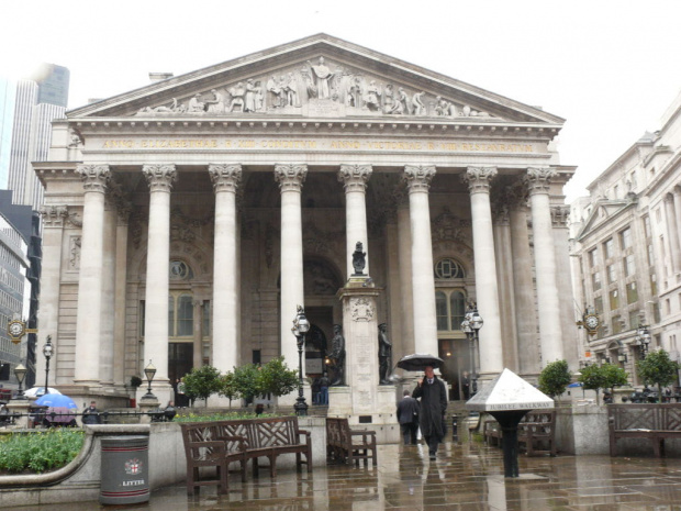 Londyńskie centrum finansów, widok na Royal Exchange #Londyn