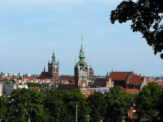 Widok z Fortów Napoleońskich na Dworzec Główny i kościół św. Katarzyny #Gdańsk #miasto #zabytki