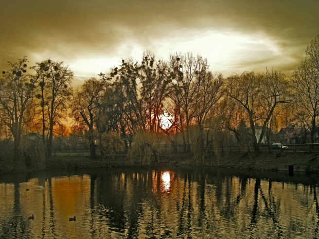 #jezioro #ZachódSłońca #wieczór #impresja #niebo
