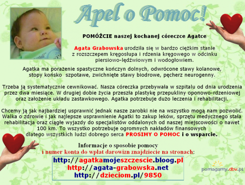 Agata Grabowska Wodogłowie Przepuklina oponowo-rdzeniowa Stopy końsko-szpotawe Rozszczep kręgosłupa - Tarń dwudzielna
Pęcherz neurogenny - Teurogenna dysfunkcja dolnych dróg moczowych --- http://pomagamy.dbv.pl/readarticle.php?article_id=2