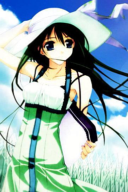 #dziewczyna #lato #anime #manga #rysunek #zieleń #włosy #kapelusz #sukienka
