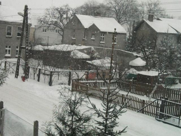 Po intensywnych opadach śniegu w nocy z 01/02.12.2010.
Wysokość pokrywy śnieżnej - 25-30cm, w zaspach jeszcze więcej.