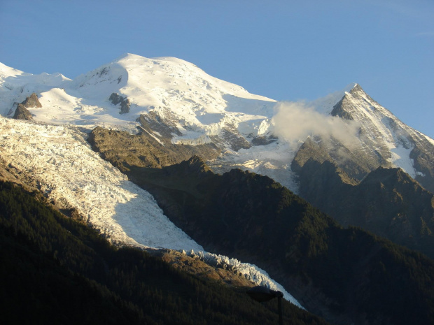 Widok na masyw Mont Blanc z Chamonix #wakacje #góry #Alpy #lodowiec #treking #MontBlanc #Francja #Chamonix