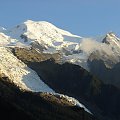 Widok na masyw Mont Blanc z Chamonix #wakacje #góry #Alpy #lodowiec #treking #MontBlanc #Francja #Chamonix