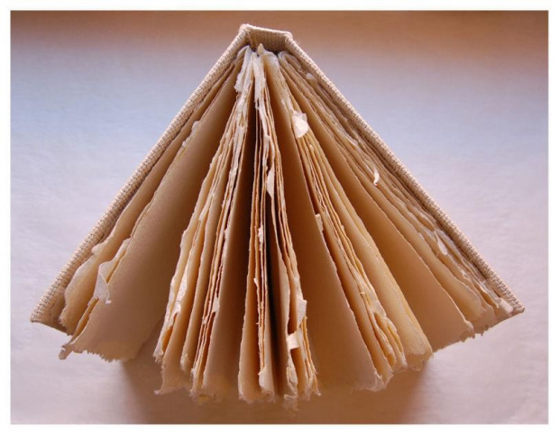 Księga wpisów - materiały: papier ręcznie czerpany + kanwa - jeszcze nieskończona