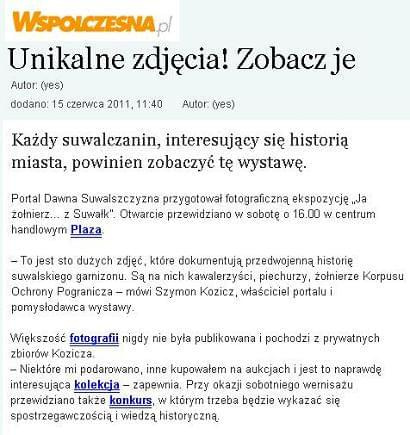 Wycinek ze "Współczesnej" #SuwałkiUłąni41ppSzwoleżerów